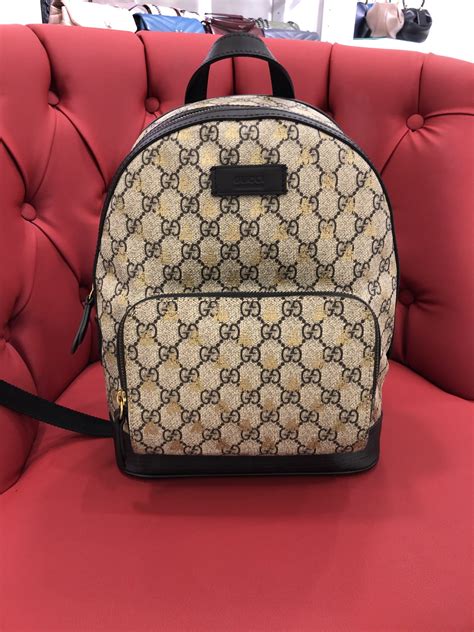 gucci gg supreme bees backpack|gucci supreme canvas backpack.